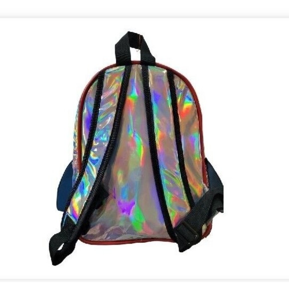 NASA Adjustable Youth Hat Baseball Cap & Iridescent Rocket Ship Vinyl Backpack - Picture 5 of 10